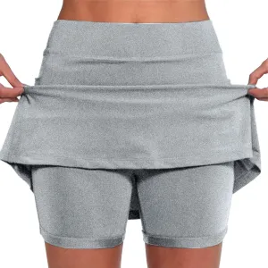 Women's Tennis Skirts Fashion Stretchy High Waist Golf Inner Shorts Sports Plus Size Solid Running Workout Athletic Skorts