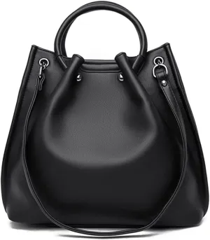 Women's Top-handle Satchel PU Leather Bucket Handbag Shopper Shoulder Bag Purses