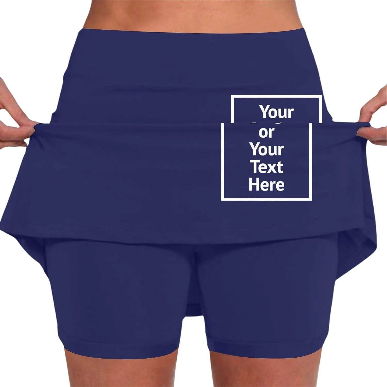 Women's Trendy 2 in 1 Skorts Tummy Control Active Elastic Waist Gym Skirt Shorts Soft Comfy Workout Athletic Shorts