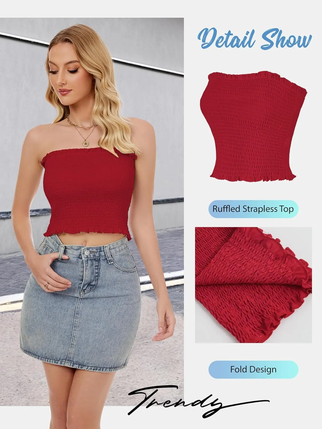Womens Tube Top Summer Strapless Crop Tops Basic Tank Casual Sleeveless Shirt