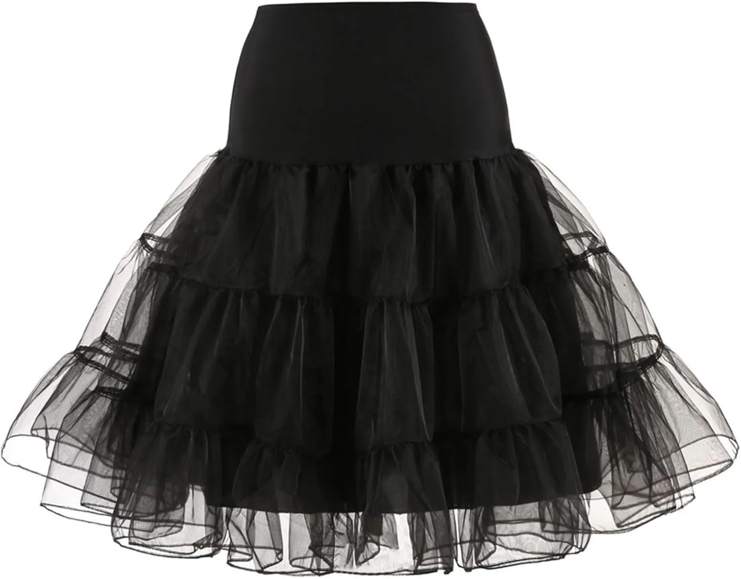 Women's Tulle Petticoat Tulle Midi Knee Length Skirt Adult Puffy Tutu Skirt Underskirts for Cosplay Underskirt