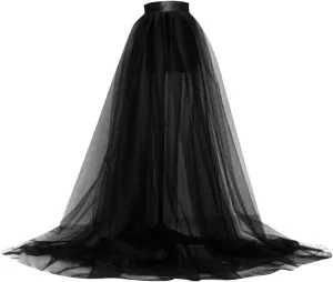 Women's Tulle Tutu Long Skirts Wedding Party Cocktail Prom Skirts Bandage Mesh Maxi Overskirt Overlay Long Bridal Dress