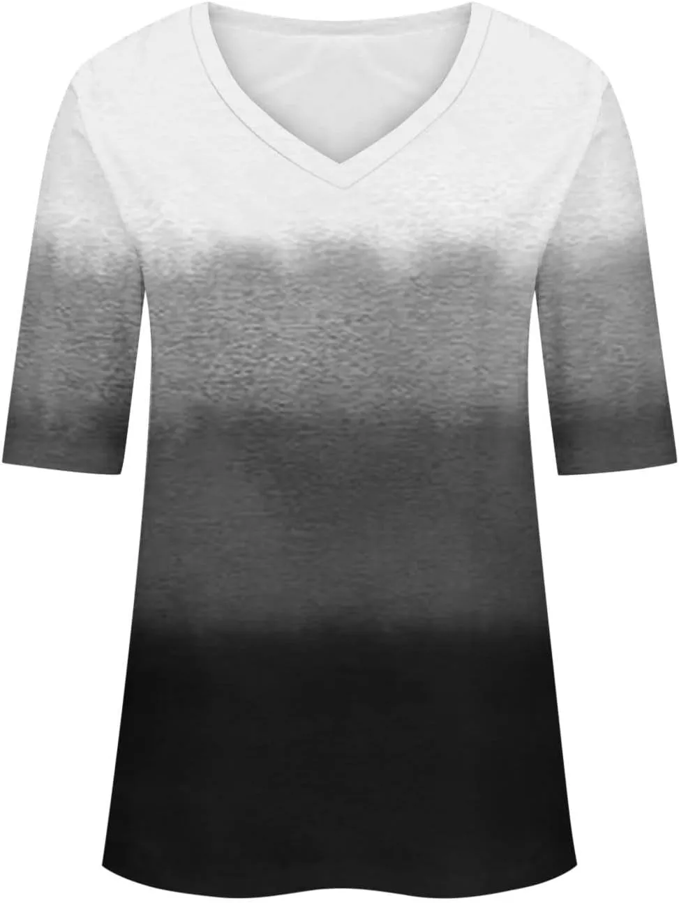 Womens V Neck Gradient Half Sleeve Tops and Blouses Pink and Blue Tie Dyed Shirts 2025 Spring Summer Cute Basic Tees