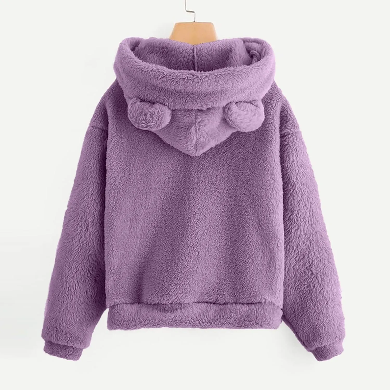 Womens Velvet Long Sleeve Sweatshirt Cute Hoodie Loose Baggy Shirts Funny Soft Comfy Fall Winter Outfits