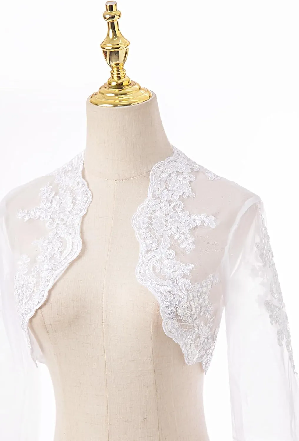 Women's Wedding Top Lace Jacket for Bride Lace Bolero Jacket Long Sleeve
