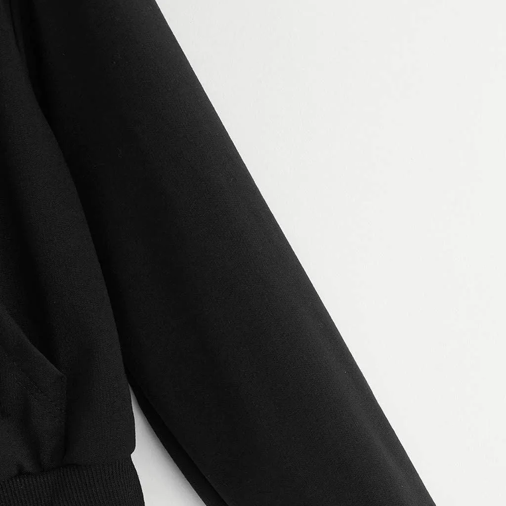 Women's Zip Up Cropped Hoodie Long Sleeve Drawstring Sweatshirts Casual Slim Fit Solid Color Crop Tops with Pocket