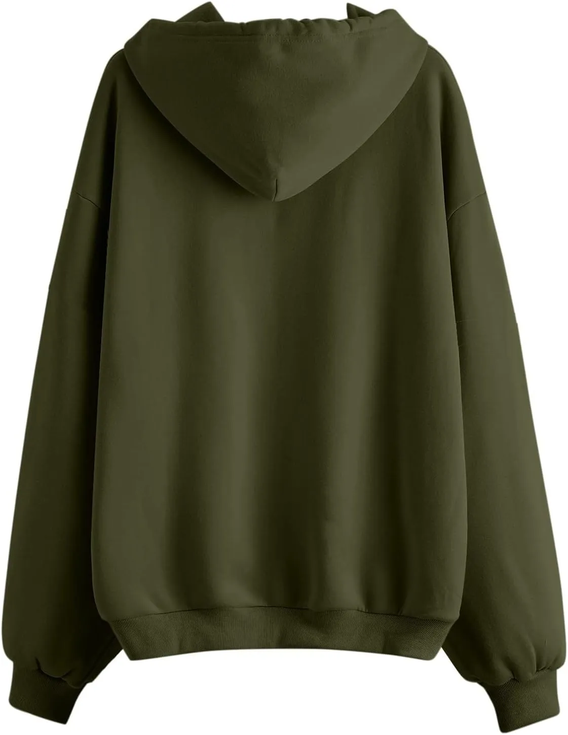 Womens Zip Up Hoodies Long Sleeve Fall Oversized Sweatshirts Casual Plain Fleece Jacket with Pockets Y2K Clothes Outwear