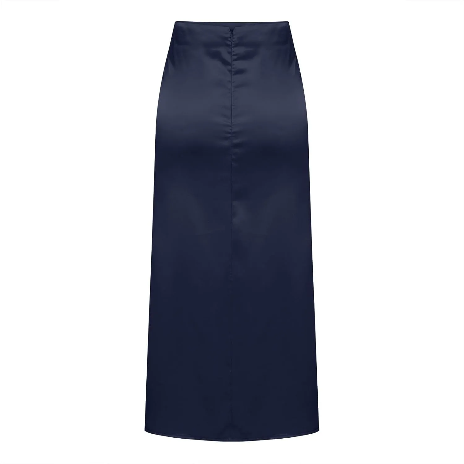 Xiaojmake Satin Skirts for Women Trendy High Waisted Waistband Flared Casual A Line Midi Skirt Zipper Elegant Work Skirts