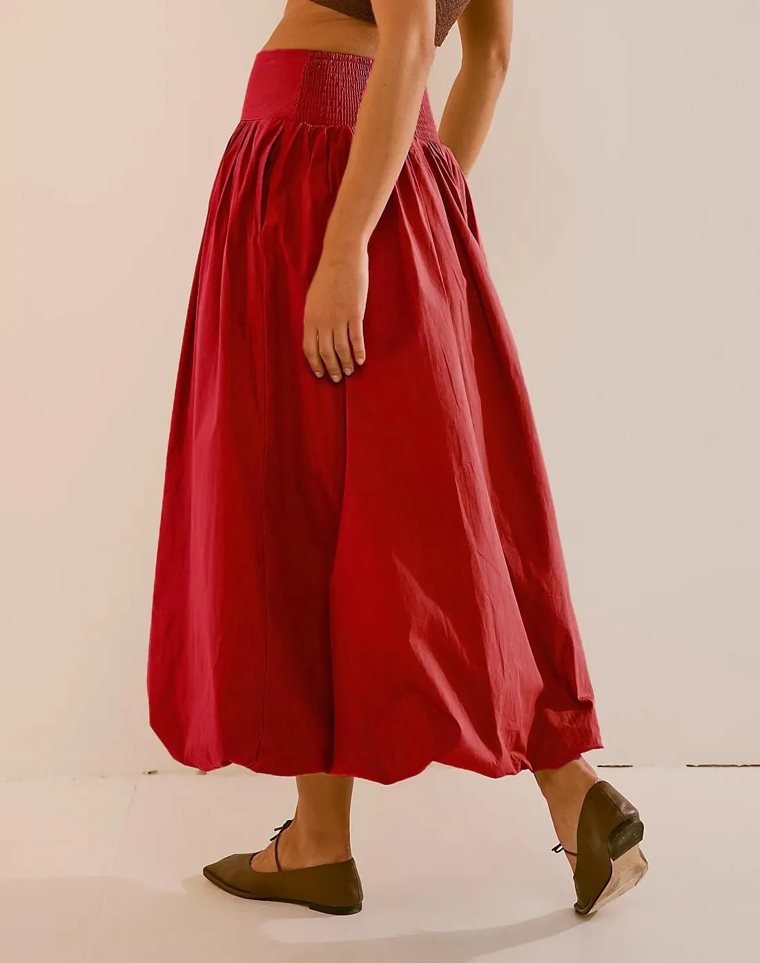 Y2k Cute Bubble Maxi Skirt for Women Low Rise Aline Flowy Puffy Long Skirt Fairy Ruffle Pleated Balloon Skirt
