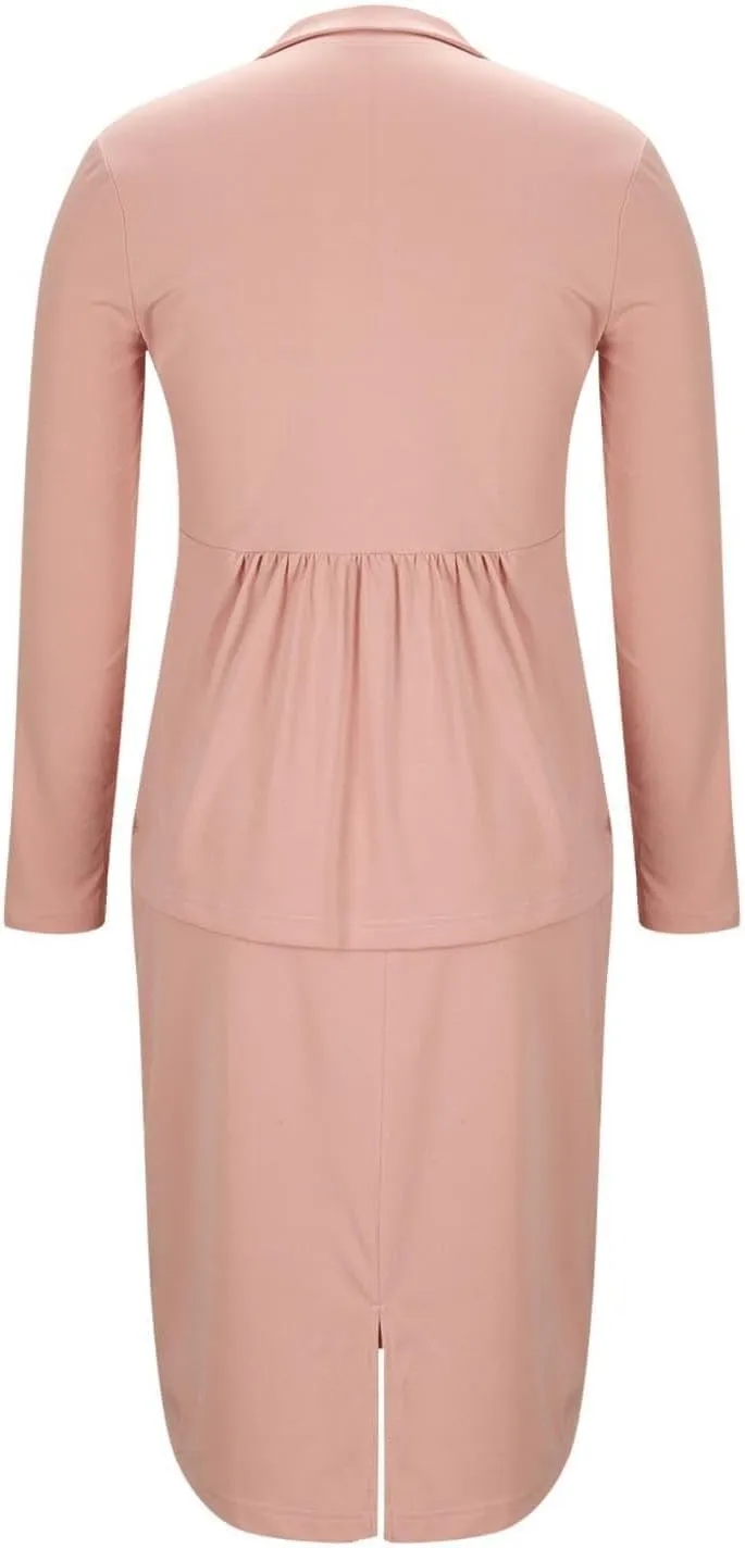 ZEFOTIM Pant/Skirt Suits for Women Dressy Business Blazers Solid Color Casual Short/Long Sleeve Two Piece Jackets