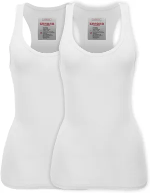 Zenana Women's Plain Solid Color Ribbed Racerback Tank Top Shirt Plus Sizes