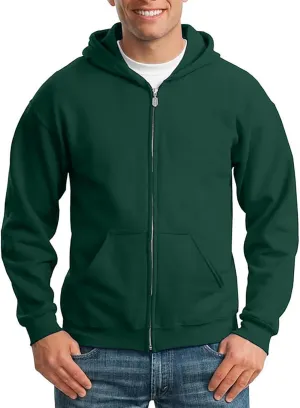 Zip Up Hoodies for Men Heavyweight Long Sleeve Pullover Solid Color with Pockets Hooded Fall and Winter Tops 2024