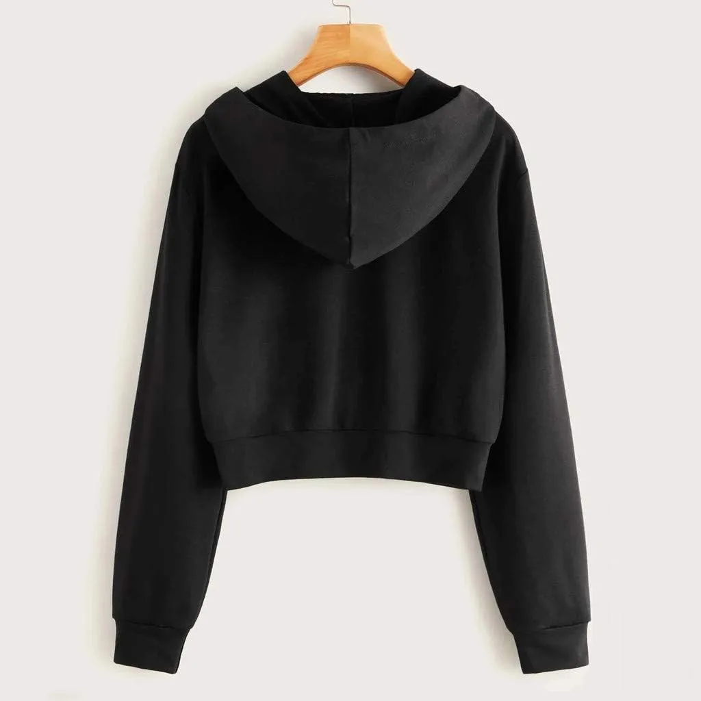 Zip Up Hoodies for Women Casual Solid Long Sleeve Zipper Pocket Shirt Hooded Sweatshirt Tops Hoodie Women plus Size