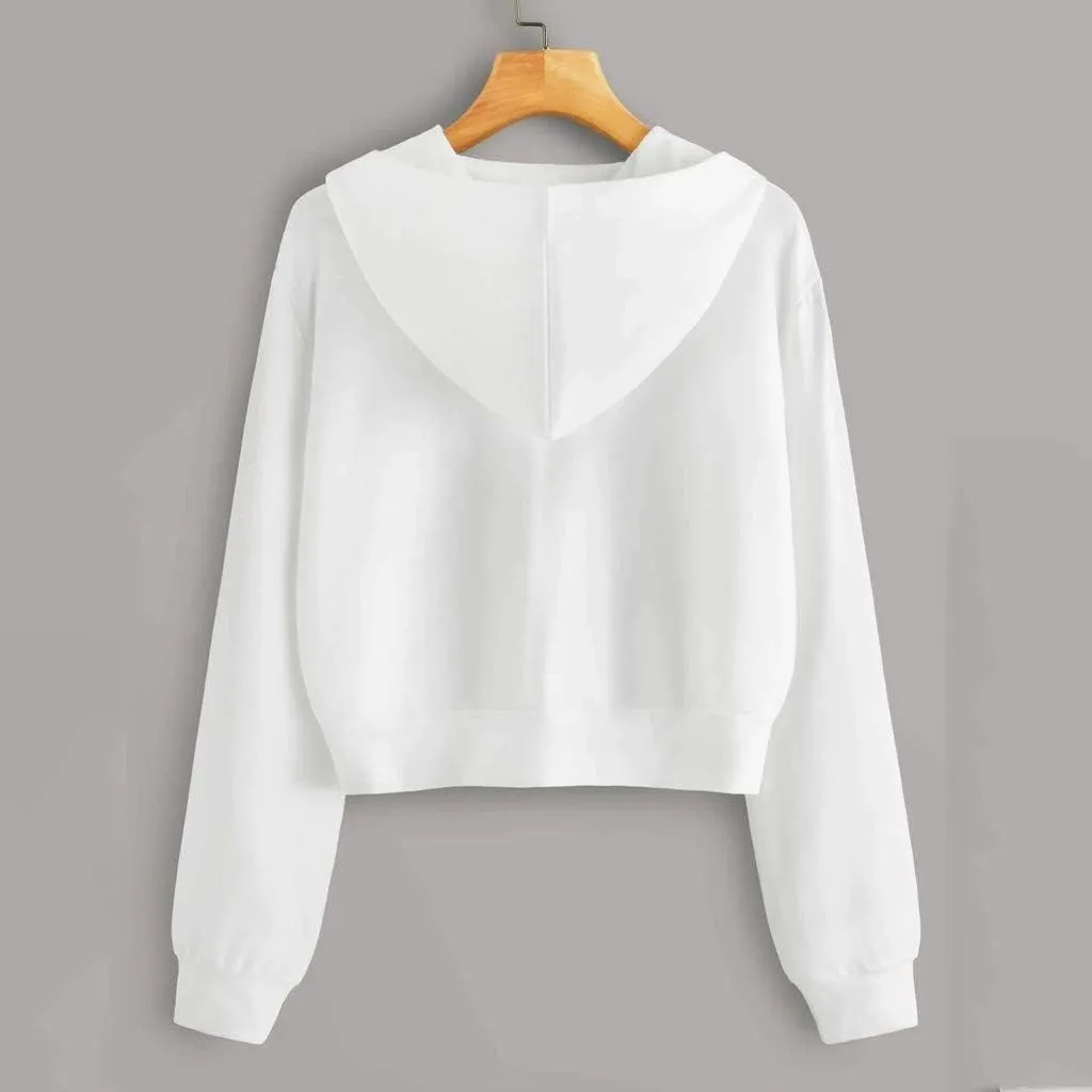 Zip Up Hoodies for Women Casual Solid Long Sleeve Zipper Pocket Shirt Hooded Sweatshirt Tops Hoodie Women plus Size