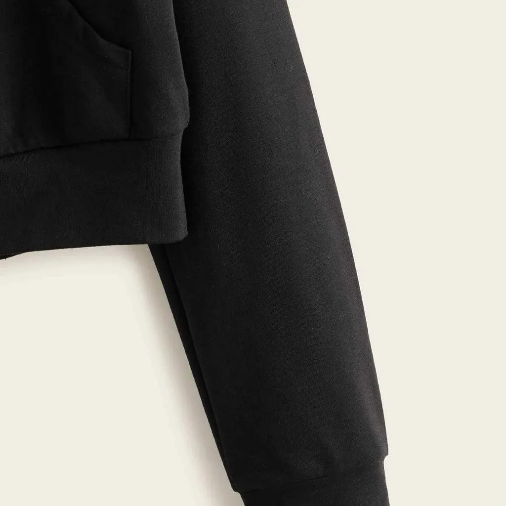 Zip Up Hoodies for Women Casual Solid Long Sleeve Zipper Pocket Shirt Hooded Sweatshirt Tops Hoodie Women plus Size