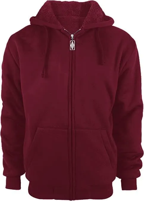 ZITY Winter Jackets for Men Graphic Design Print Heavyweight Hooded Sweatshirt Warm Sherpa Lined Coats