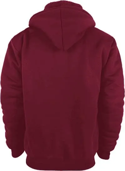 ZITY Winter Jackets for Men Graphic Design Print Heavyweight Hooded Sweatshirt Warm Sherpa Lined Coats